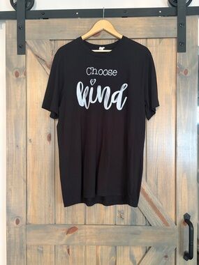 Bella Canvas Black Tee with White "Choose Kind" Script